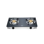 MIKA Gas Stove, Non-Stick, Double Burner, Dark Grey