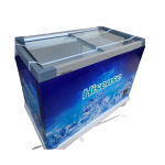 HISENSE Showcase Chiller, Defrost (Direct Cool), 301L, White/Sky Blue