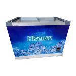 HISENSE Showcase Chiller, Defrost (Direct Cool), 301L, White/Sky Blue