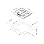 MIKA Built-In Gas Hob, 60cm, 4 Gas with WOK, Glass