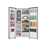 MIKA Fridge, 595L, 2 Door Side By Side No Frost (Frost Free), INVERTER Compressor, Inox Line Brush