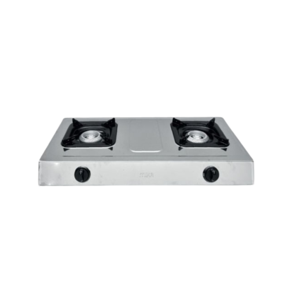 MIKA Gas Stove, Stainless Steel, Double Burner, Inox