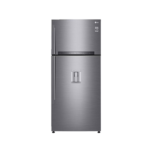 LG Fridge, 509L, 2 Door Top Mount Freezer No Frost (Frost Free), Platinum Silver