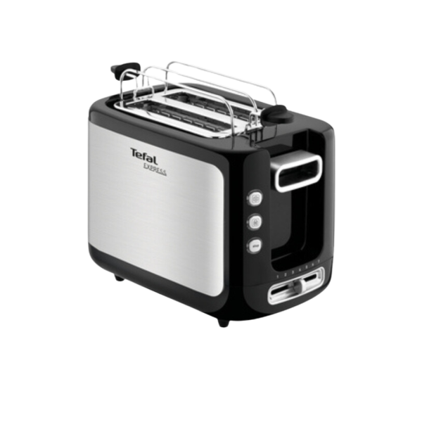 TEFAL Toaster, 2 Slice, 850W, Black With Stainless Steel Trim