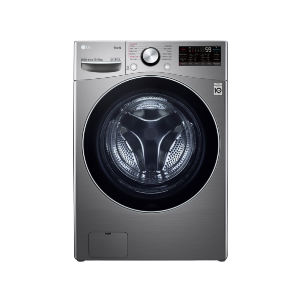 LG Washing Machine, 15/8Kg, Washer & Dryer Combo, Fully Automatic, Front Load, Silver