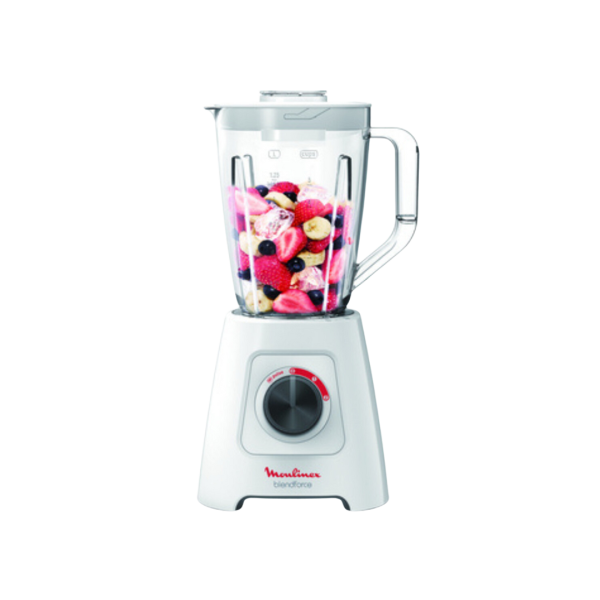 MOULINEX Table Top Blender, 2.0L, 2 in 1, with Grinder, 600W, White